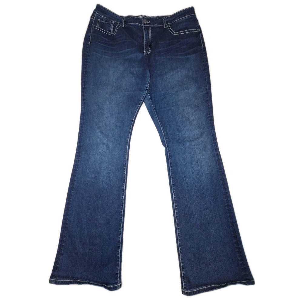 BKE Gabby Bootcut Jeans Womens Size 33 x 31.5 Dark Wash Blue Denim Curvy Fit